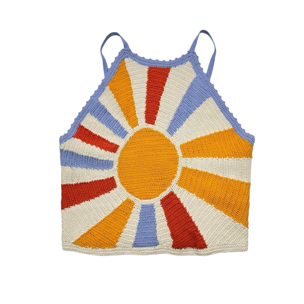 Sandro Crochet Knit Crop Top, XS
